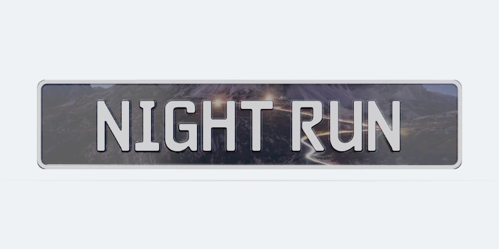 Night Run dekoratif plaka