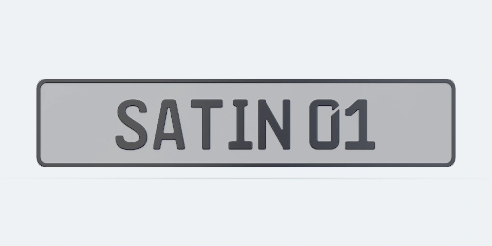 Satin Silver dekoratif plaka